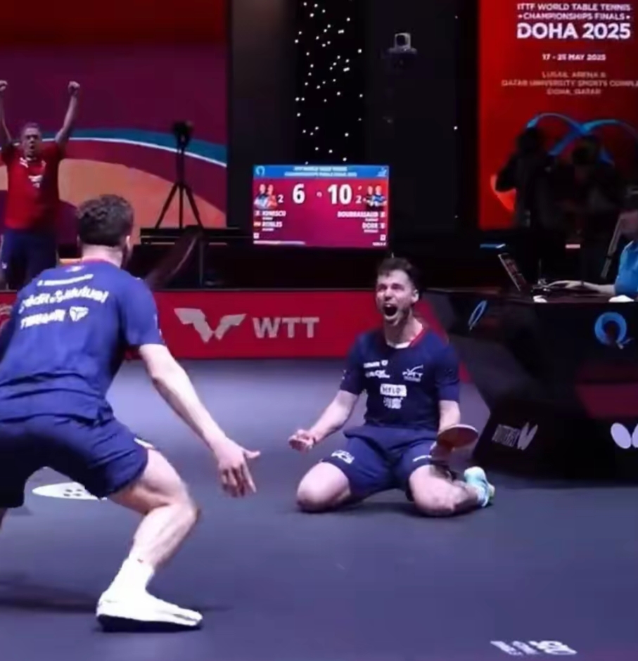 法国乒乓球队鏖战奥地利乒乓球队，水谷隼爆发神勇